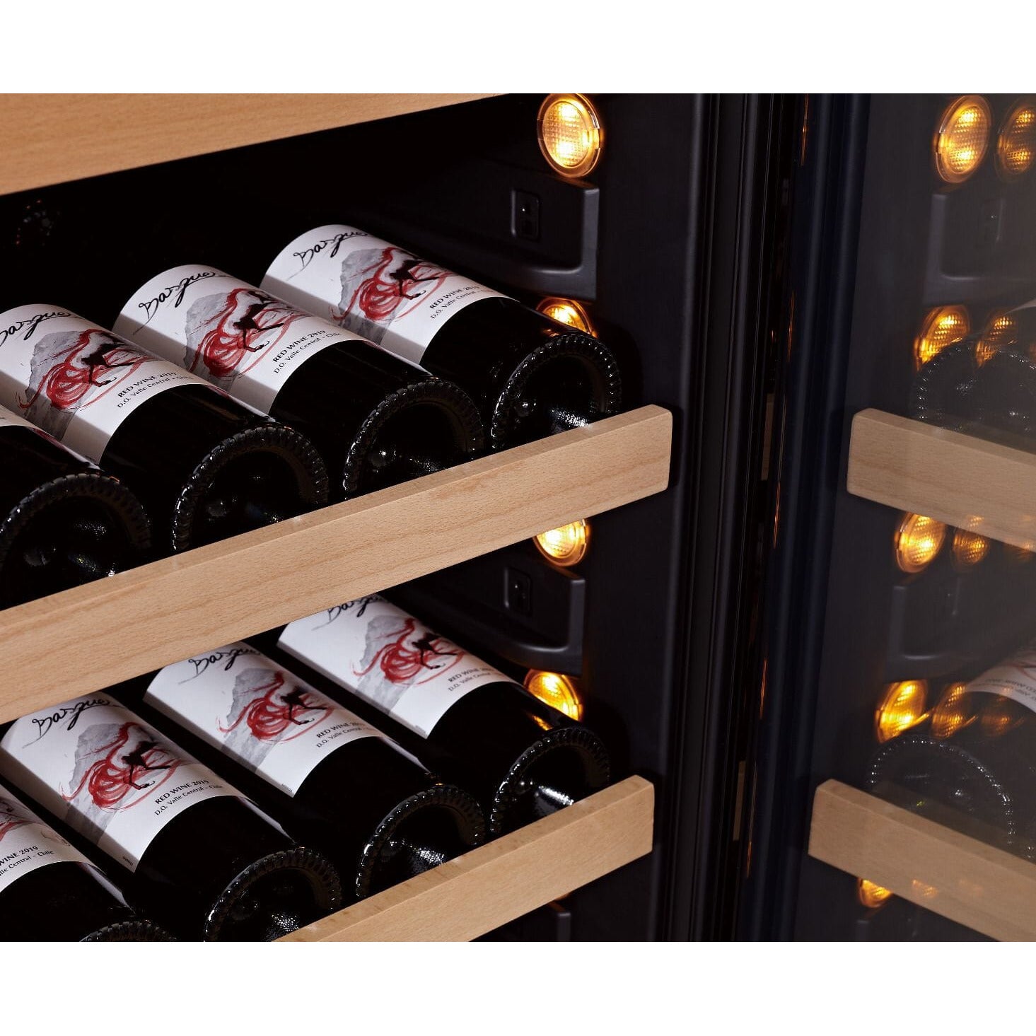 SWISSCAVE Premium - 600mm Dual Zone - 103 Bottle - Freestanding / Built in Wine Cooler - WLB-360DF-MIX